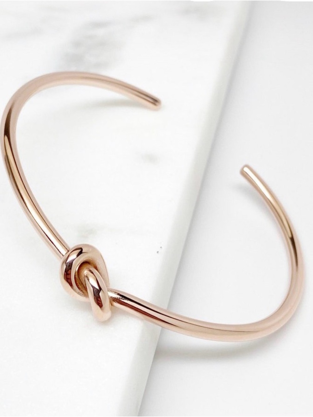 Rose Gold Knot Cuff Bracelet - Women's Jewelry
